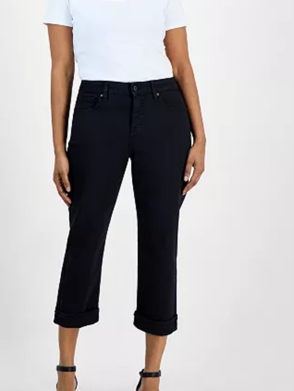 Style & Co. Black Capris Cropped Straight-Leg Jeans